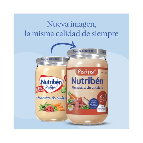 NUTRIBÉN Recetas tradicionales Potitos® de menestra de cordero a partir de 6 meses 235 g.