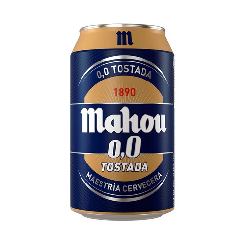 MAHOU Cerveza tostada 0.0 % alcohol lata 33 cl.