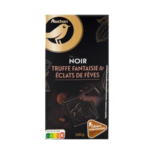 ALCAMPO GOURMET Chocolate negro relleno con trufa y trozos de cacao 150 g.