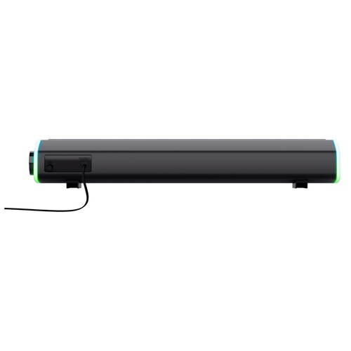 Barra de sonido gaming TRUST Axon GXT620, micrófono, aux, conector 3,5 mm, alimentación USB.
