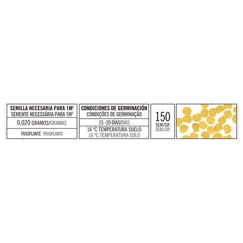 Sobre de semillas para sembrar pimientos de la variedad Padrón PRODUCTO ALCAMPO.