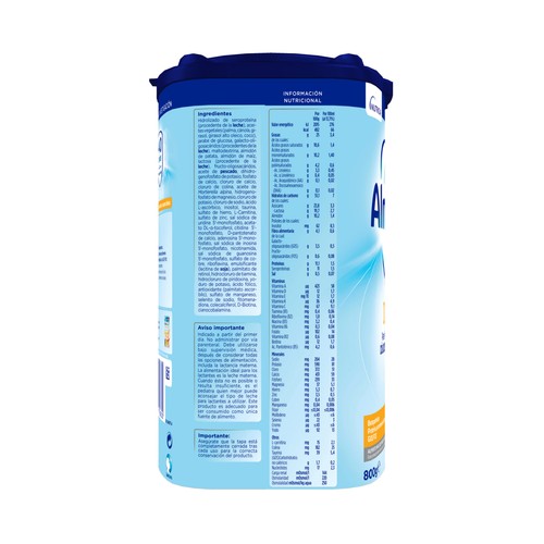ALMIRÓN Leche de inicio (1) para recién nacido a partir del primer día ALMIRÓN Advance digest 800 g.