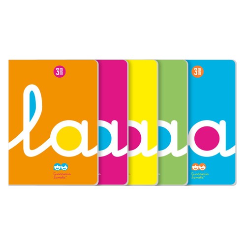 Libreta grapada A4 cubierta de polipropileno fluór 50 hojas 90grs trazo 3 mm, EDITORIAL LAMELA.