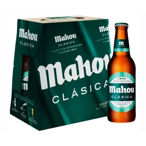 MAHOU CLASICA Cervezas  pack de 6 botellas de 25 cl.