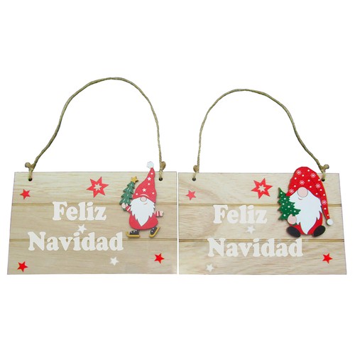 Colgante Puerta Madera decoración Navidad modelos surtidos, OLIVER ART