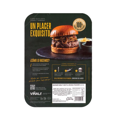 VIÑALS Hamburguesa mixta con queso 2x130 g. 