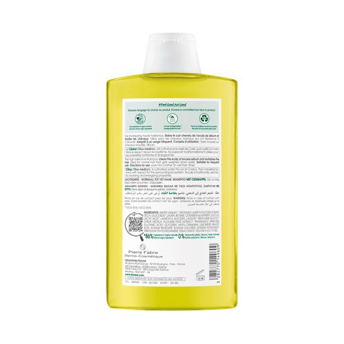 KLORANE Champú a la Cidra, para cabellos normales a grasos 400 ml.