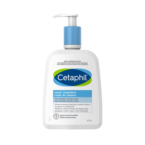 CETAPHIL Loción facial limpiadora e hidratante para pieles sensibles, normales a secas 473 ml.
