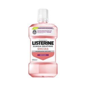 LISTERINE Clinical solutions encías Enjuague bucal con flúor y sabor a menta suave 500 ml.