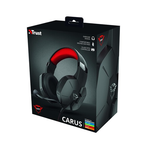 Auriculares gaming TRUST GXT 323, micrófono, control volumen, conexión jack 3.5 mm, compatible PC / XBOX / PS4 / SWITCH.