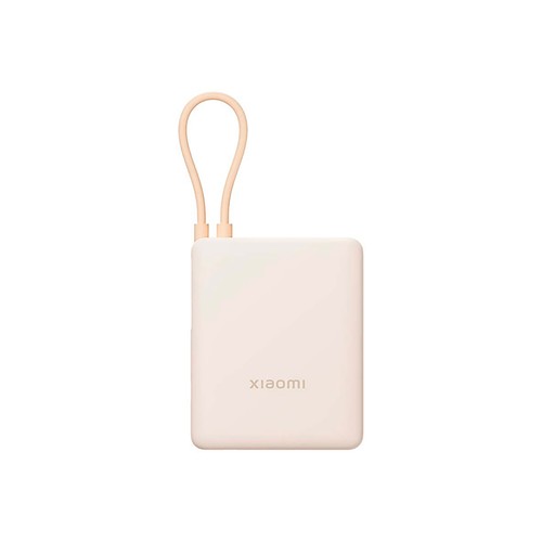 Powerbank 10.000 Mah 33W XIAOMI con cable integrado, color beige.