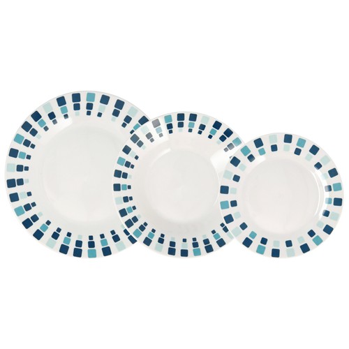Vajilla 18 piezas porcelana decorado simetric. QUID