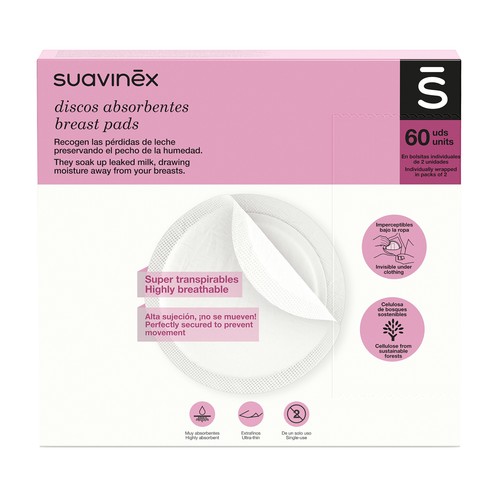 SUAVINEX Nature Discos protegesenos super transpirables y absorventes 60 uds.