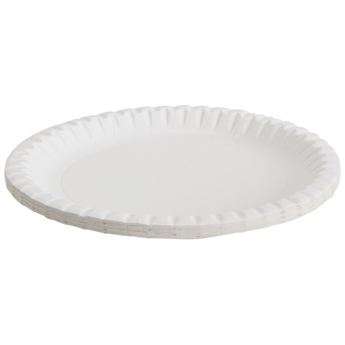 Set de 20 platos llanos desechables de cartón, 22cm., ACTUEL.