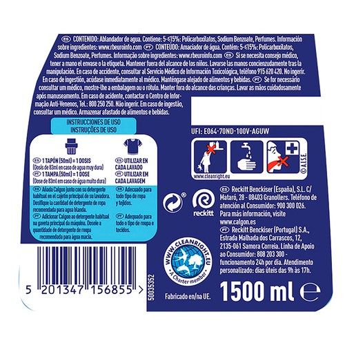 CALGON Antical lavadora CALGON POWER 1,5 l.