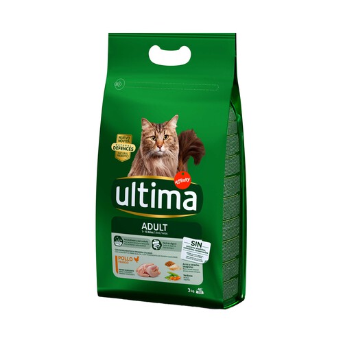 ULTIMA Comida para gatos adultos a base de pollo y arroz (1-10 años) ULTIMA AFFINITY bolsa 3 kg.