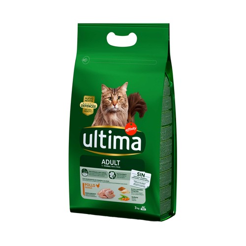 ULTIMA Comida para gatos adultos a base de pollo y arroz (1-10 años) ULTIMA AFFINITY bolsa 3 kg.