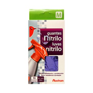 Guantes de nitrilo finos talla mediana 7-7,5 PRODUCTO ALCAMPO 10 uds.