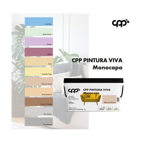 Pintura interior 4L para paredes y techos, marrón suave CPP