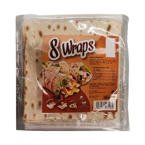 ESPANORAC Pan wraps ideales para burritos, fajitas y durums 320 g.