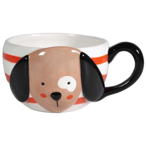 Taza mug de porcelana con forma de cara de perro 45cl, ACTUEL