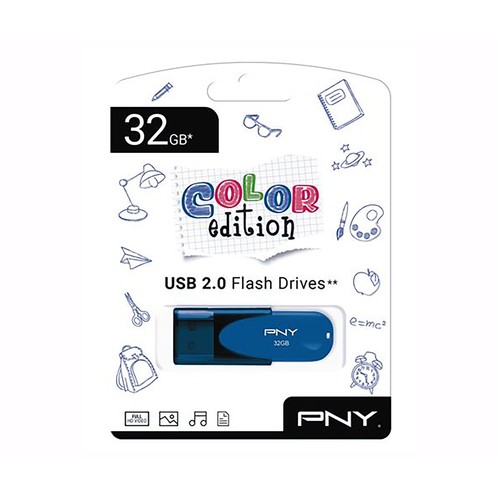 Memoria usb 32GB PNY, color azul, conexión 2.0.