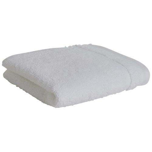 Toalla de tocador 100% algodón color blanco, densidad de 500g/m², ACTUEL.