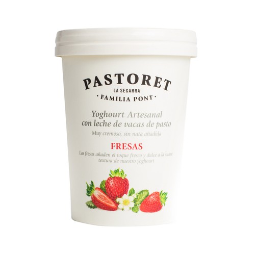 PASTORET Yogur artesanal cremoso con sabor a fresa  500 g.