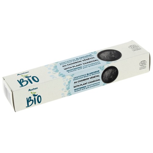 PRODUCTO ALCAMPO Bio Pasta de dientes blanqueadora con carbón vegetal ecológico 75 ml.