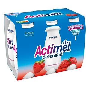 ACTIMEL Leche fermentada con Lcasei y sabor a fresa de Danone 6 x 100 g.
