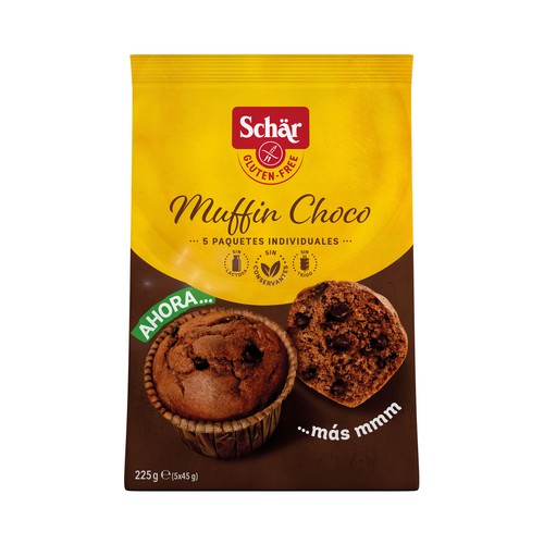 Magdalenas de chocolate sin gluten SCHÄR Muffins, 260 g.