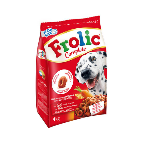 FROLIC Comida para perros a base de buey, zanahorias y cereales FROLIC COMPLETE 4 kg.