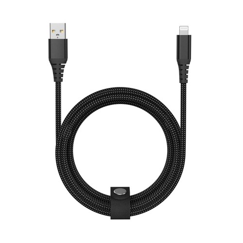 Cable USB A a USB lightning QILIVE 600184385, longitud 1,5 metros, color negro.