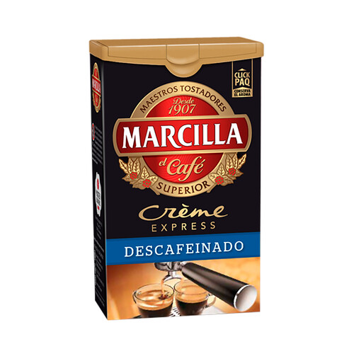 Café molido descafeinado mezcla MARCILLA Crème Express 250 gr,