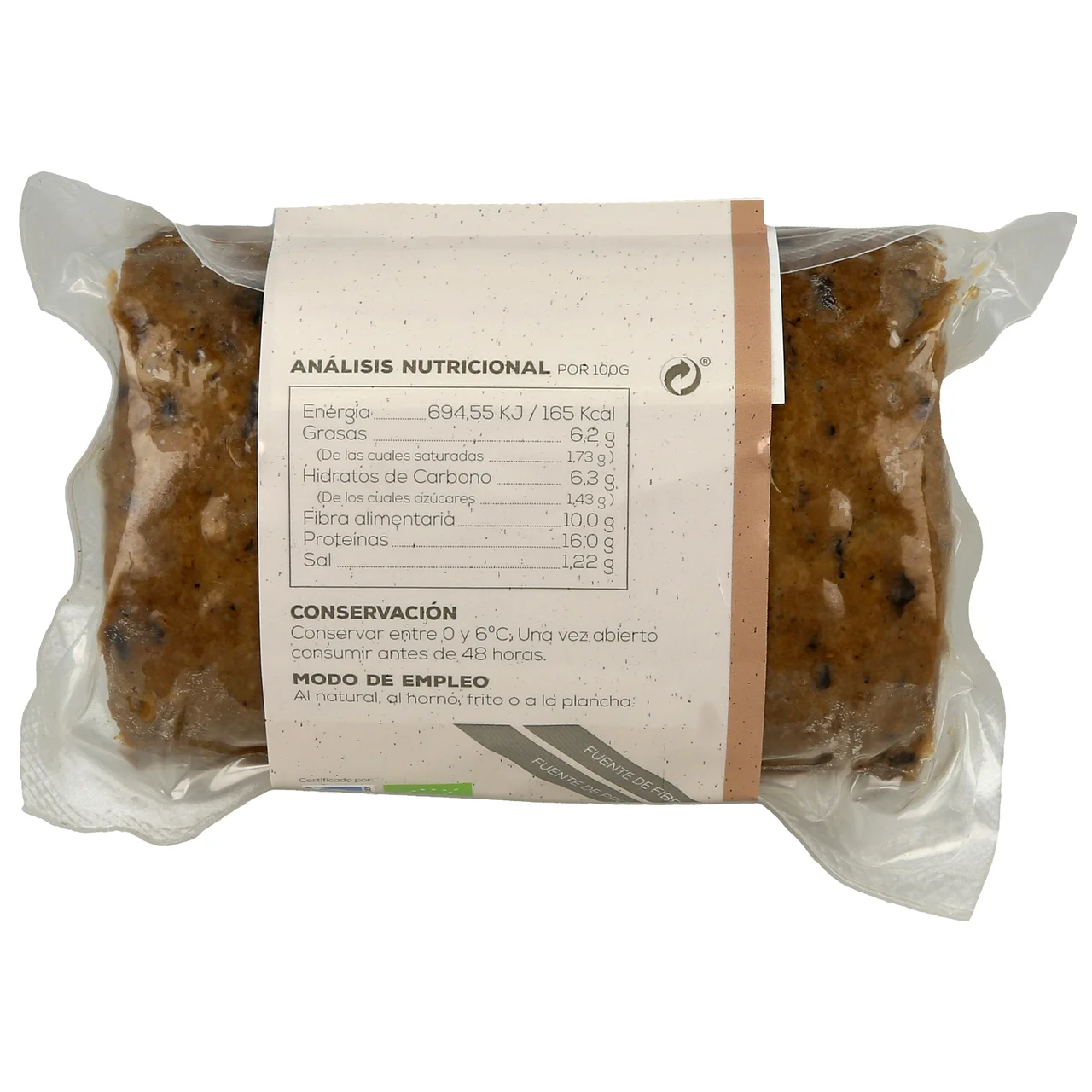 AHIMSA Burguer vegetal de tofu y champiñón ecológicos 750 g.