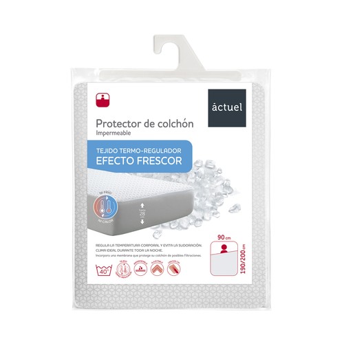 Protector de colchón  90x200cm hasta 28 cm altura relax termorregulador, efecto frescor. ACTUEL