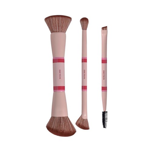 BETER Les doubles plaisirs collection Estuche con 3 brochas de maquillaje dobles. 