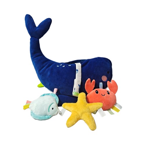 Peluche Ballena y Amigos Blanditos Suave para bebé, desarrollo sensorial y cognitivo +0 Meses ONE, TWO FUN Baby