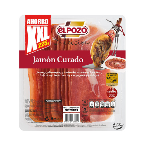 EL POZO Selección Jamón curado cortado en lonchas 225 g.