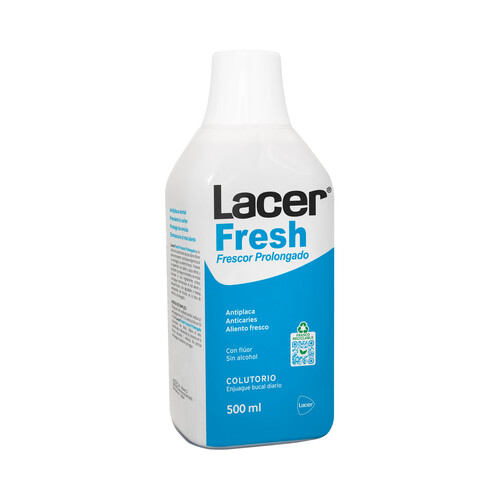 LACER Enjuage bucal de uso diario, con flúor y sin alcohol LACER Fresh 500 ml.
