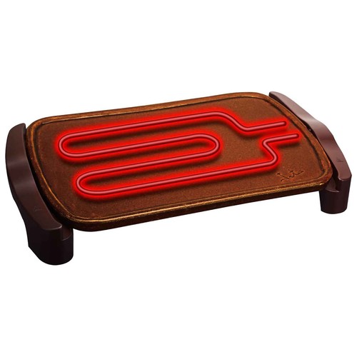 Plancha de asar JATA GR559A de terracota, 1600W, superficie 46 x 28 cm.