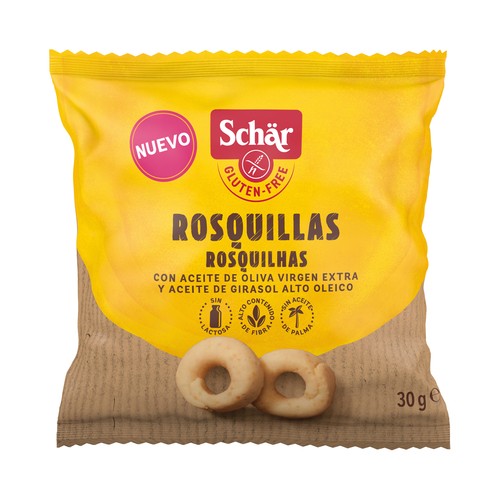 SCHÄR Rosquillas sin gluten con aceite de oliva virgen extra 30 g.