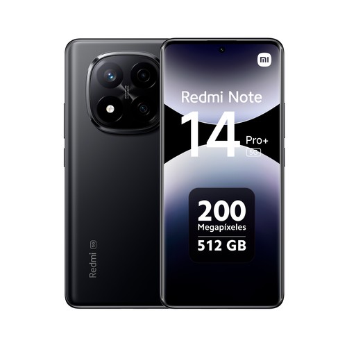 Smartphone XIAOMI Redmi Note 14 Pro+512GB, 12 GB RAM color negro medianoche, pantalla 16,94cm (6,67")..