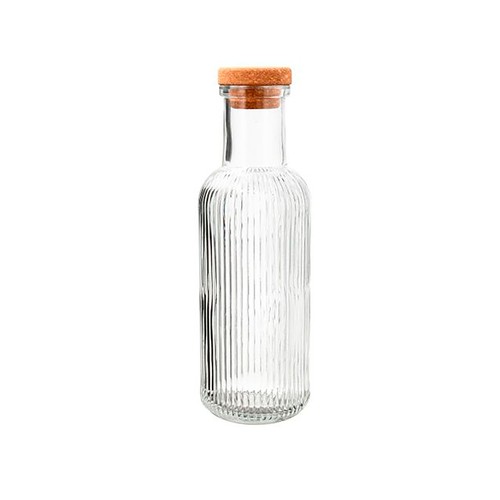 Botella de vidrio 1L con tapón de corcho, QUID.