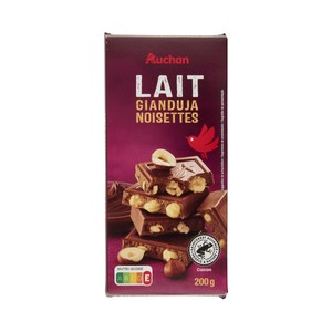 Producto Alcampo Tableta de Chocolate con Leche con Guianduja y Avellanas 200 G.