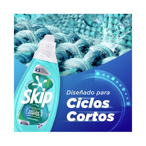 SKIP Detergente líquido ciclos cortos eficacia express 37 ds.