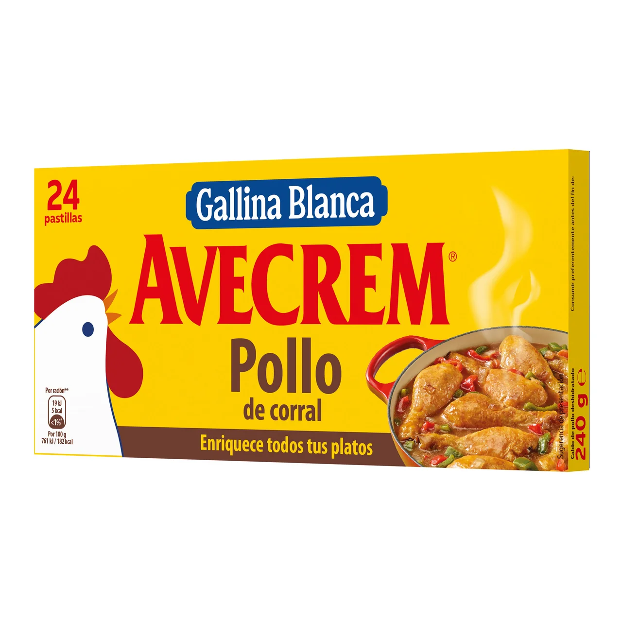 Pastillas de caldo de pollo 24 uds. 240 g.