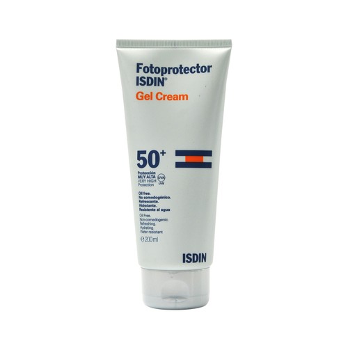 ISDIN Gel con textura crema y acción protectora para todo tipo de pieles y con FPS 50+ (muy alto) ISDIN 200 ml.