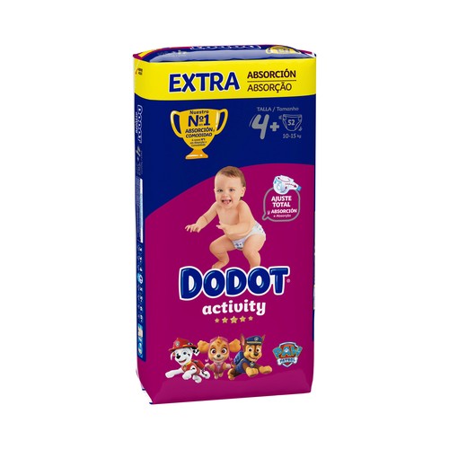 DODOT Activity Pañales talla 4+ (10-15 kg) 52 uds.