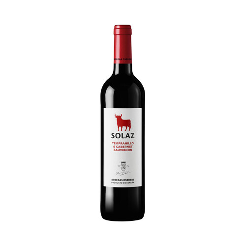 SOLAZ  Vino tinto con IGP Vino de la Tierra de Castilla botella de 75 cl.